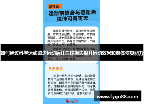 如何通过科学运动减少运动后红血球损失提升运动效果和身体恢复能力